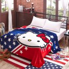 Hello Kitty #03 fleece blankets 150*200cm Warm Sheet Flat Bedsheet For Kids