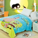 Sponge Bob fleece blankets 150*200cm Warm Sheet Flat Bedsheet For Kids