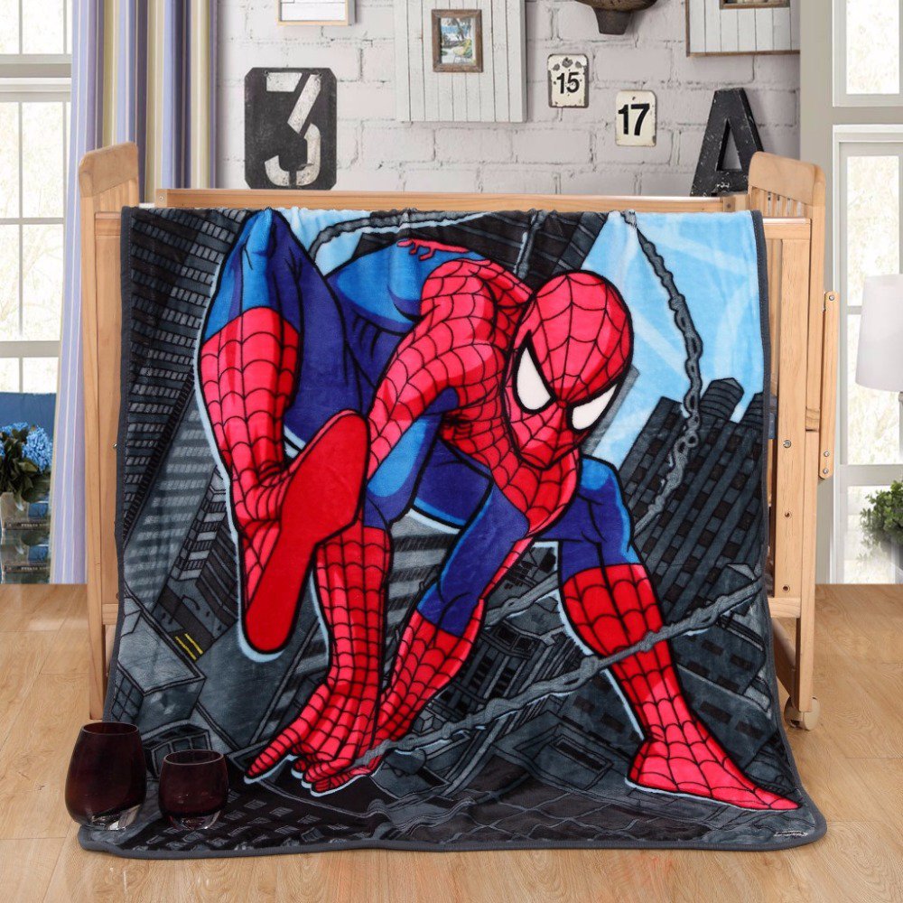 Spiderman fleece blankets 100*140cm fleece sleeping throw