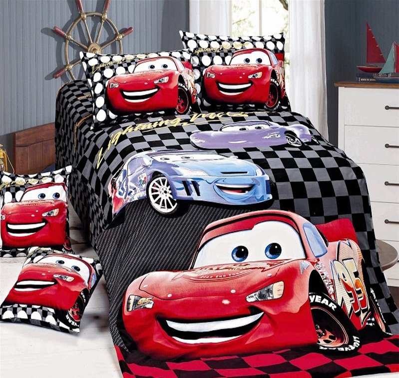 Twin Size 3pcs Lightning McQueen #03 bedding set duvet cover bed sheet pillow cases