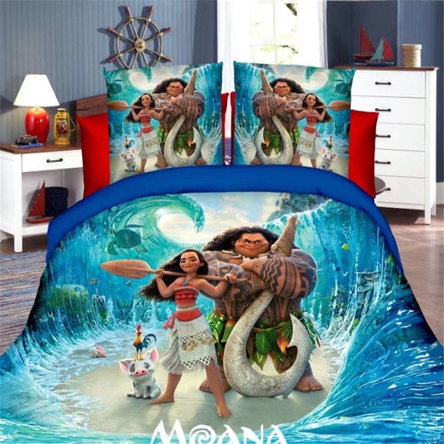 Twin Size 3pcs Disney Moana bedding set duvet cover bed sheet pillow cases