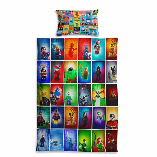 2pcs Mix 3D Cartoon Single Quilt Sets Duvet Cover Pillow Case Kids Bedding Sets