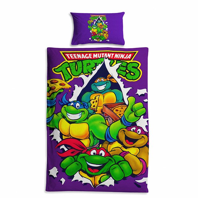 2pcs Mutant Ninja Turtles Single Quilt Sets Duvet Cover Pillow Case Kids Bedding Sets