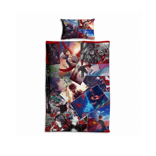 2pcs 3D Cartoon Single Quilt Sets Duvet Cover Pillow Case Kids Bedding Sets