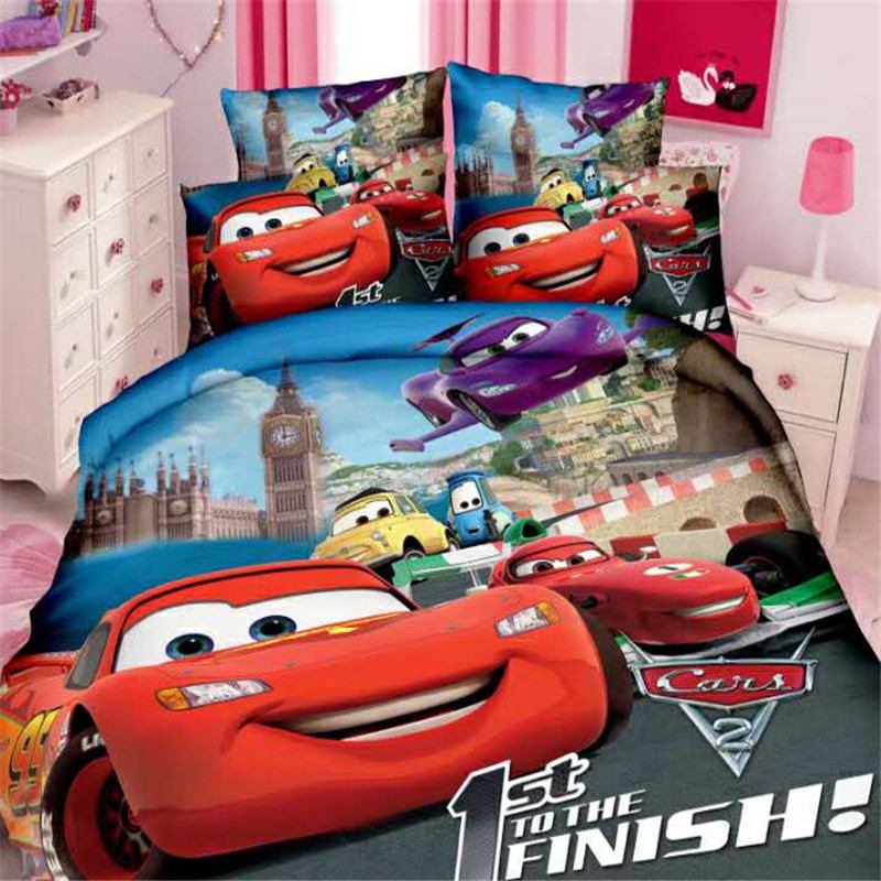 Twin Size 4pcs Lightning McQueen #06 bedding set duvet cover bed sheet pillow cases