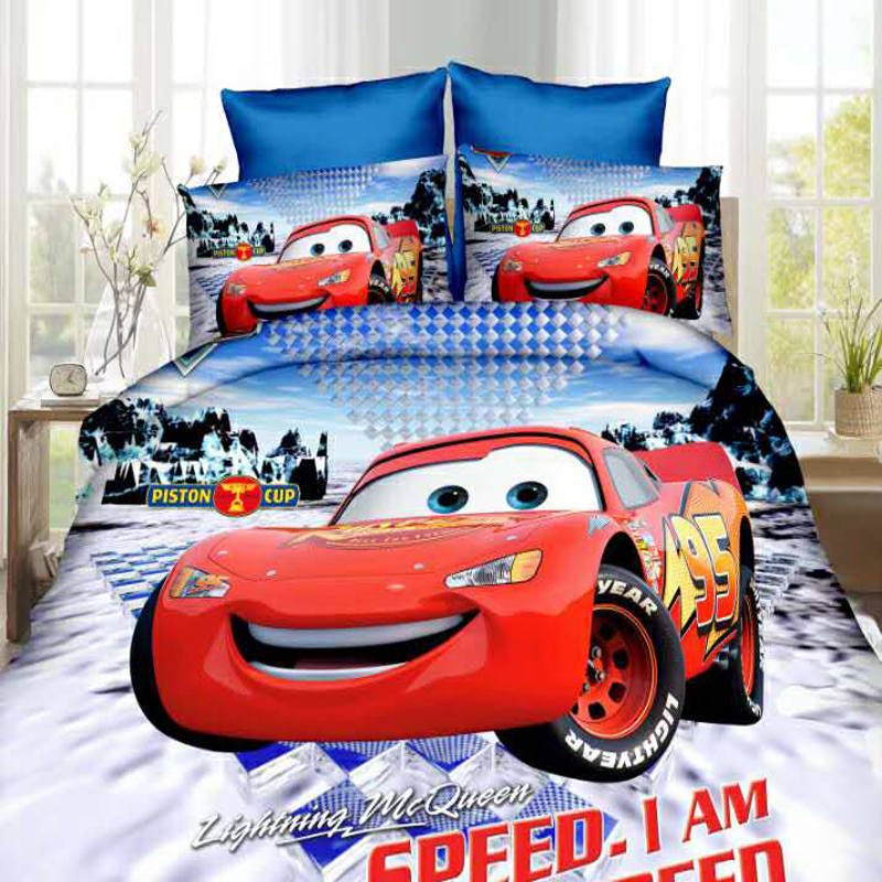 Single Size 2pcs Lightning McQueen #07 bedding set duvet cover bed sheet pillow cases