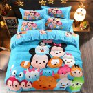 Queen Size 4pcs Tsum Tsum Cartoon #01 bedding set duvet cover flat sheet pillow cases