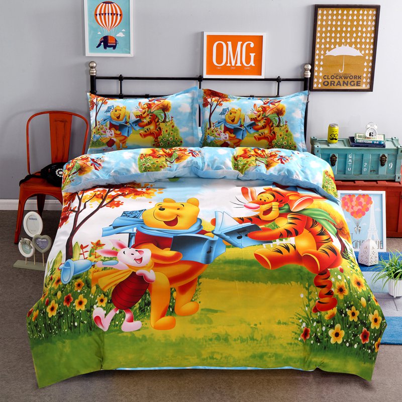 Twin Size 3pcs Winnie the Pooh #01 bedding set duvet cover bed sheet pillow cases