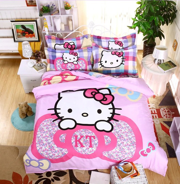 Twin Size 3pcs Hello Kitty New Design #03 bedding set duvet cover pillow cases