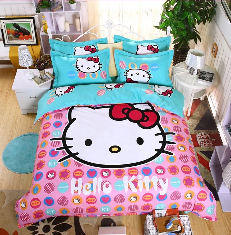 Twin Size 3pcs Hello Kitty New Design #04 bedding set duvet cover pillow cases