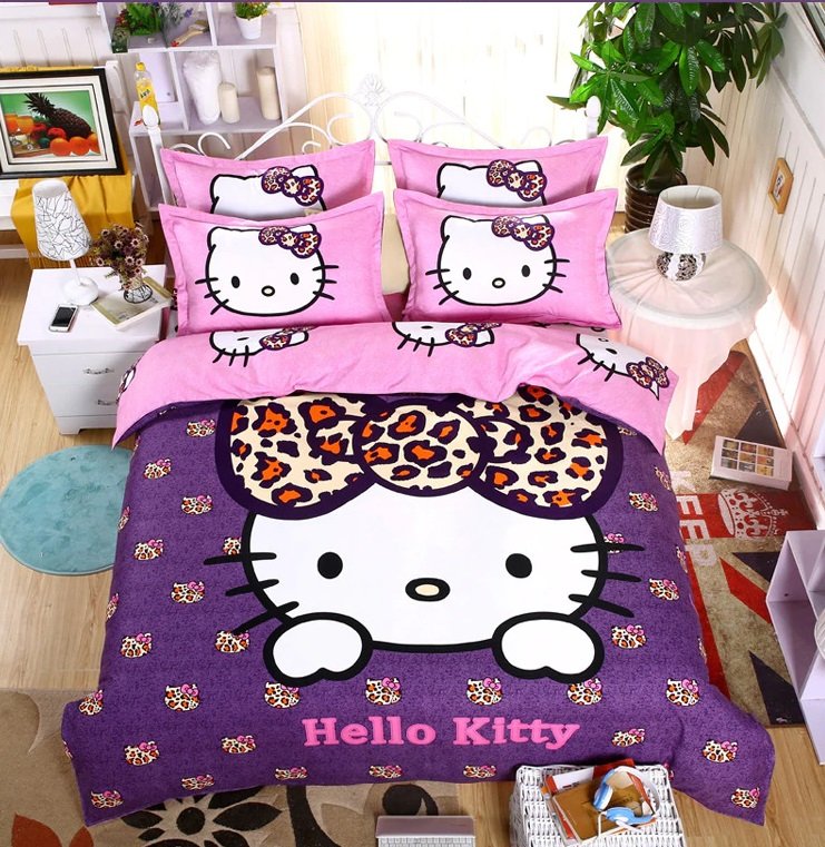 Twin Size 3pcs Hello Kitty New Design #06 bedding set duvet cover pillow cases