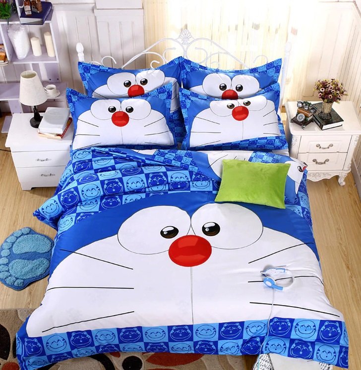 Twin Size 3pcs Doraemon New Design #02 bedding set duvet cover pillow cases