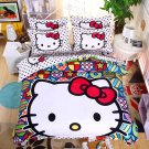 Queen Size 4pcs Hello Kitty New Design #02 bedding set duvet cover flat sheet pillow cases