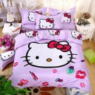 Queen Size 4pcs Hello Kitty New Design #05 bedding set duvet cover flat sheet pillow cases