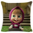 Masha Dolls & Bear #04 Cushion Cover Square Plain  45cm*45cm
