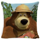 Masha Dolls & Bear #07 Cushion Cover Square Plain  45cm*45cm