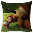Masha Dolls & Bear #11 Cushion Cover Square Plain  45cm*45cm