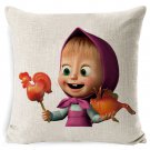 Masha Dolls & Bear #12 Cushion Cover Square Plain  45cm*45cm