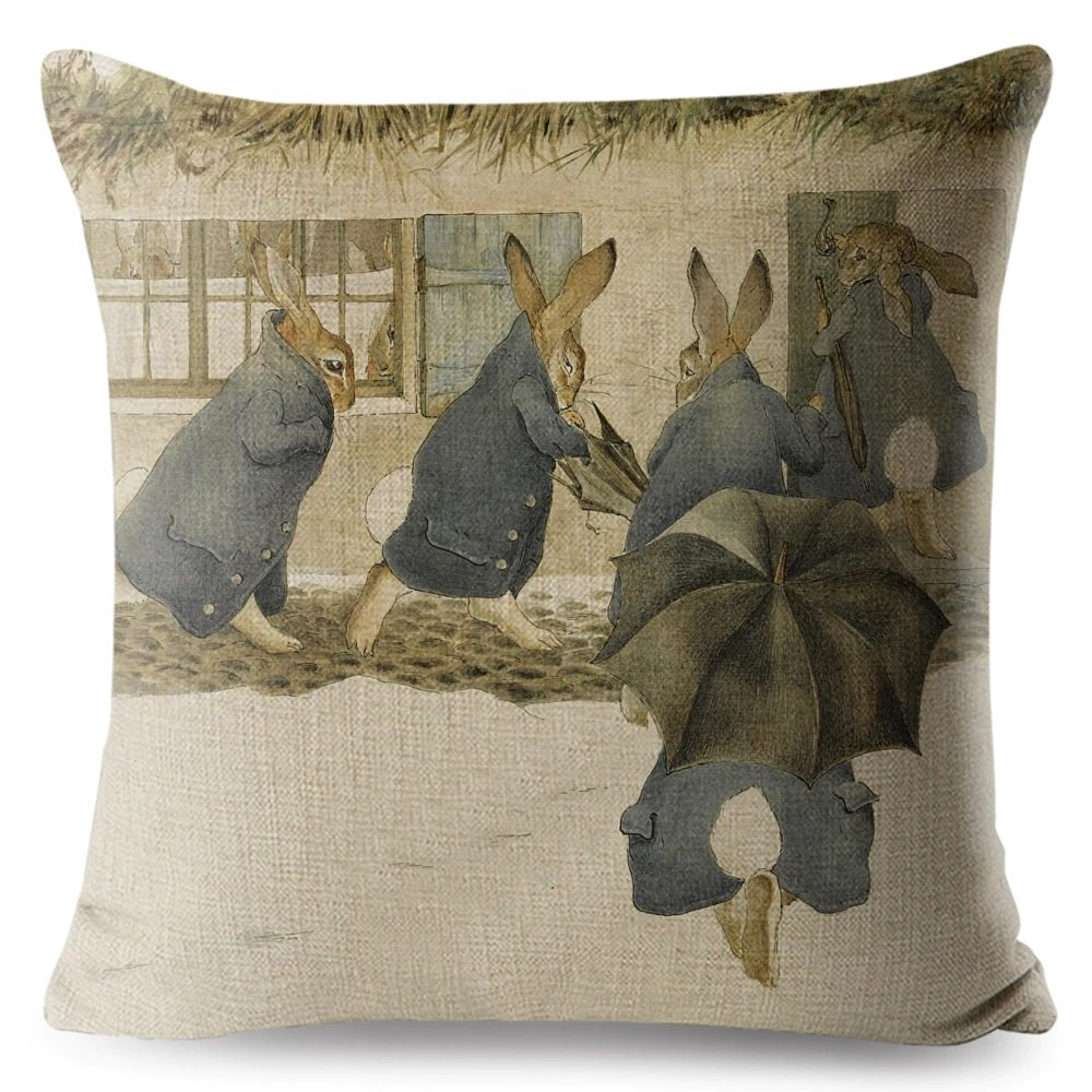 Peter Rabbit #08 Cushion Cover Square Plain  45cm*45cm