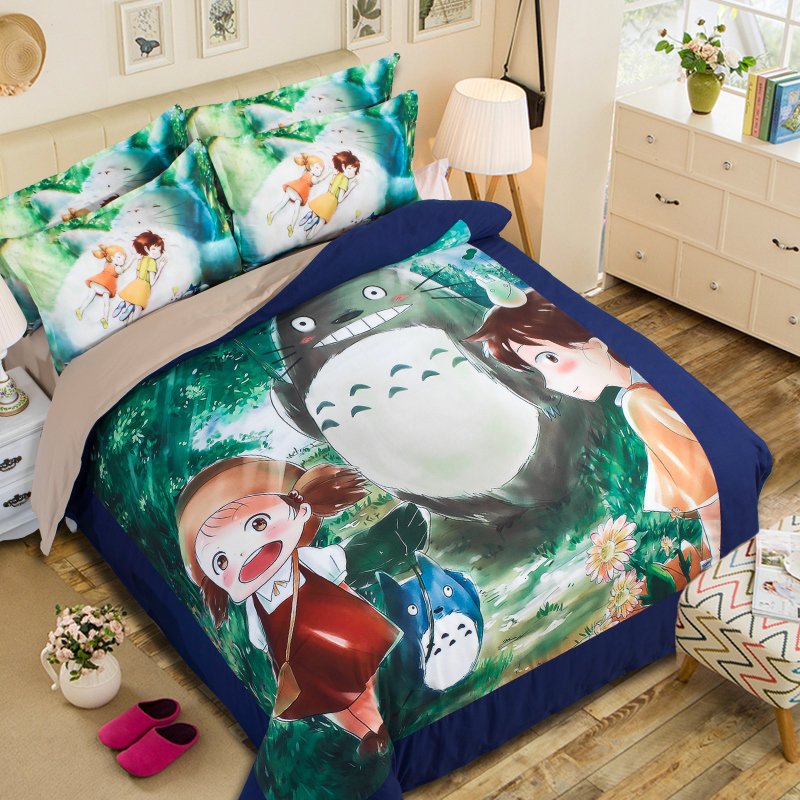 3 pcs Twin Size 3D My Neighbour Totoro #04 Bedding Set Duvet Cover