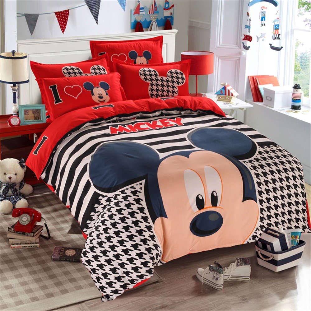 3pcs Twin Size Disney Mickey Mouse #15 Bedding Set Duvet Cover Quilt Cover Pillowcase Bed Sheet