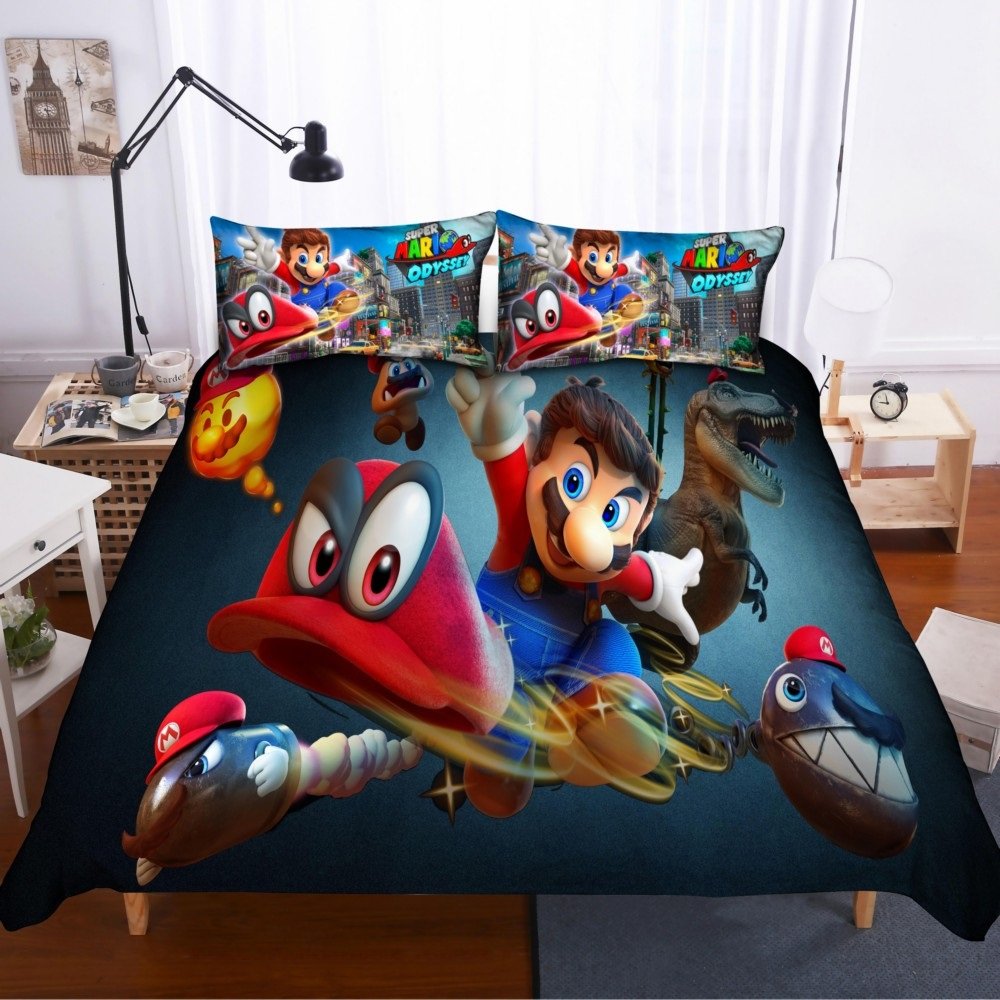 Twin Size 3 pcs Super Mario #06 bedding set duvet cover pillow cases
