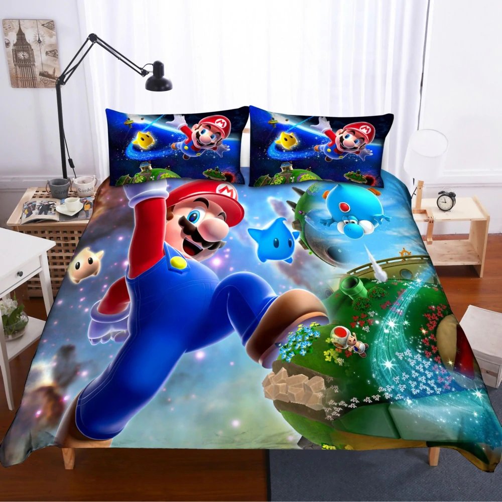 Single Size 2pcs Supermario #07 bedding set duvet cover pillow cases