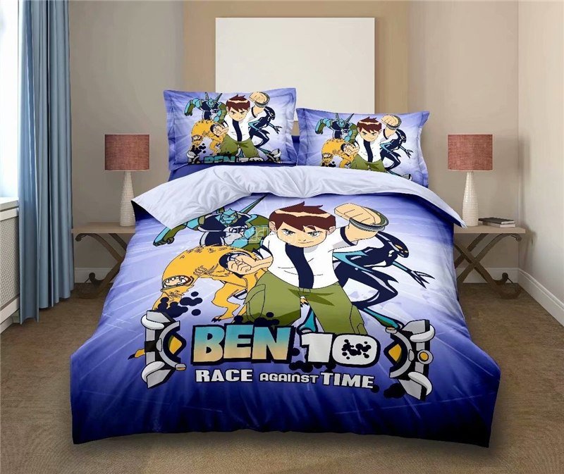 Full Size 3pcs Ben 10 #02 Cartoon bedding set duvet cover bed sheet pillow cases