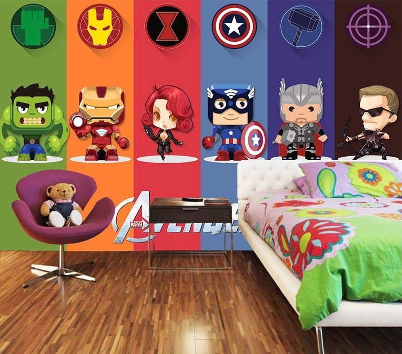 3D Lego Marvel's Avengers Wall Comics 23A Movie Photo Mural Wallpaper