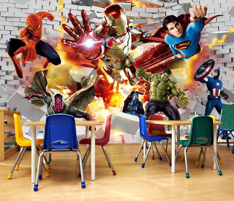 3D Captain America Marvel's Avengers Wall Comics 26A Movie Photo Mural Wallpaper