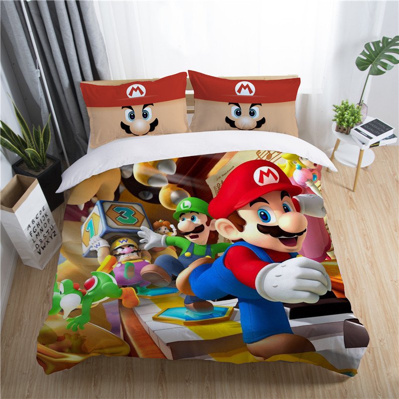 New single Size Super Mario #06 bedding set duvet cover pillow cases