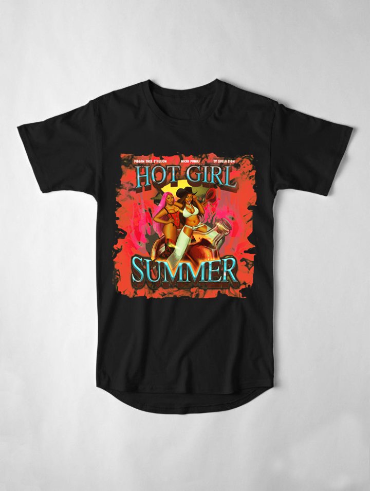 MEGAN THEE STALLION HOT SUMMER GIRL BLACK TEE