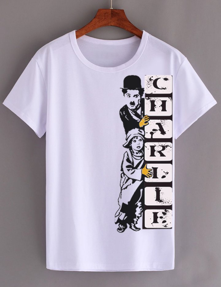 CHARLIE CHAPLIN FUNNY WHITE TEE