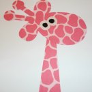 Iron On Fabric Applique Pink Animal Print GIRAFFE..CUTE...see size posted