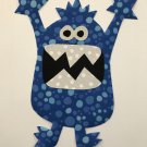 Iron On Applique Multi Blue Dotted MONSTER