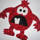 Iron On MONSTER Applique... Stars...Deep Red...Cute
