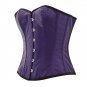 Blue Faux Leather Goth Steampunk Waist Training Bustier Overbust Corset Costume