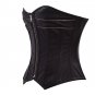 Black Faux Leather Goth Steampunk Waist Training Bustier Overbust Corset Costume