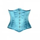 Baby Blue Satin Gothic Burlesque Basque Waist Training Bustier Underbust Corset