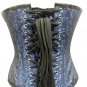 Blue Black Brocade Brown Leather Gothic Steampunk Waist Training Overbust Corset