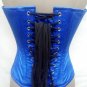 Blue Satin USA Flag Red White Sequins Burlesque Bustier Overbust Corset Costume