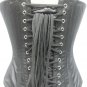 Black White Satin Handmade Sequins Goth Burlesque Waist Training Overbust Corset