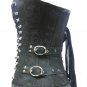 Black Brocade Lace N Zip Gothic Steampunk Waist Training Overbust Corset Costume