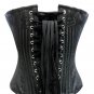 Black Strip Brocade N Lace Goth Steampunk Waist Training Overbust Corset Costume
