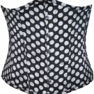 Black & White Polka Dots Satin Gothic Burlesque Waist Training Underbust Corset