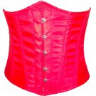 Red Tapta Fabric Gothic Burlesque Waist Cincher Bustier Underbust Corset Costume