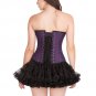 Purple Cotton Gothic Burlesque Bustier Overbust Top & Tissue Tutu Skirt Corset