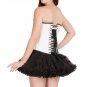 White Rice Leather Burlesque Gothic Overbust & Tissue Tutu Skirt Corset Dress