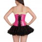 Pink Faux Leather Gothic Burlesque Underbust & Tissue Tutu Skirt Corset Dress