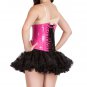 Pink Faux Leather Gothic Burlesque Underbust & Tissue Tutu Skirt Corset Dress